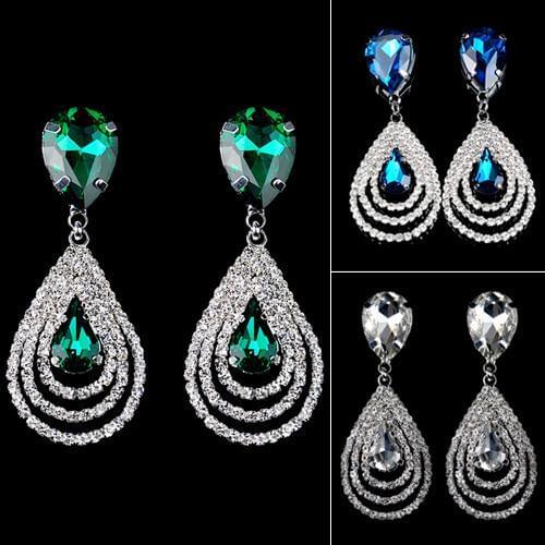 HOT SALES！！！New Arrival Lady Girl Elegant Teardrop Dangle Drop Ear Studs Rhinestone Earrings Cocktail Wholesale Dropshipping