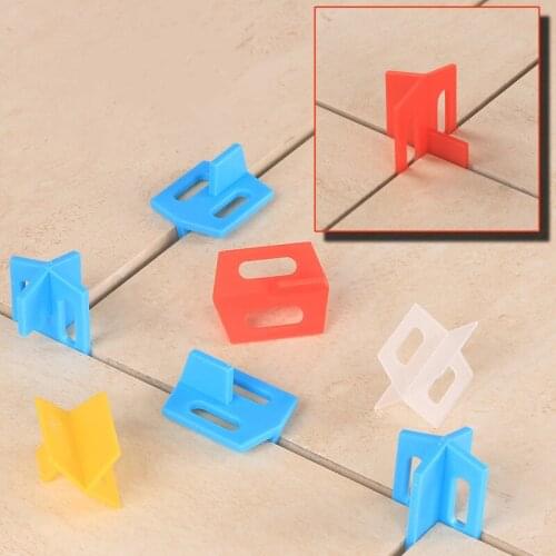 100pcs plastic tile spacer 1mm 2mm reusable T-shape slotted cross ceramic wall Tiling Flooring Laying leveling system locator