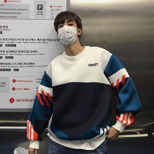 Men Ulzzang Patchwork Hoodies 2021 Autumn Japanese Streetwear Sweatshirts Harajuku Casual Print Autumn Hip Hop Hoodie