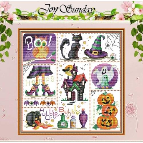 Halloween animals Counted Cross Stitch Handmade Cross Stitch 11CT 14CT printed Cross Stitch Kits Embroidery for Needlework