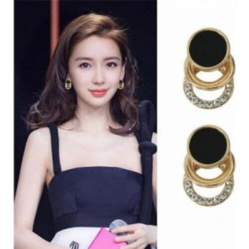 New Ear Studs Fashionable Personality Multilayer Circle Crystal Allergy Resistant Ear Studs Hot Sale Jewelry Wholesale