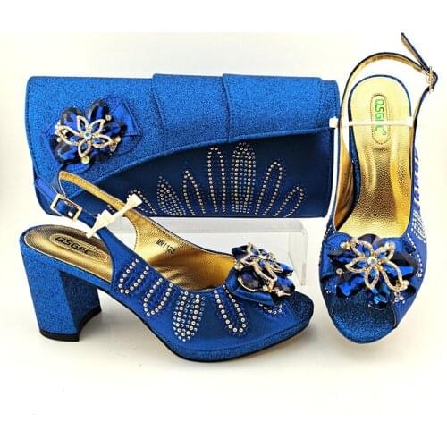OLOMM Italian Shoes with Matching Bags for Wedding Women Shoes and Bag to Match for Party Nigerian Shoes and Bag Set!MM-13