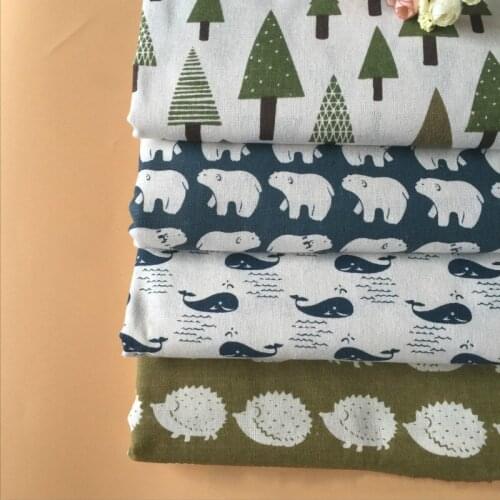 Printed Series Linen Cotton Fabric Pure Cotton Fabric DIY Sewing Canvas Material For Textile Cushion Cover Tablecloth Sofacover