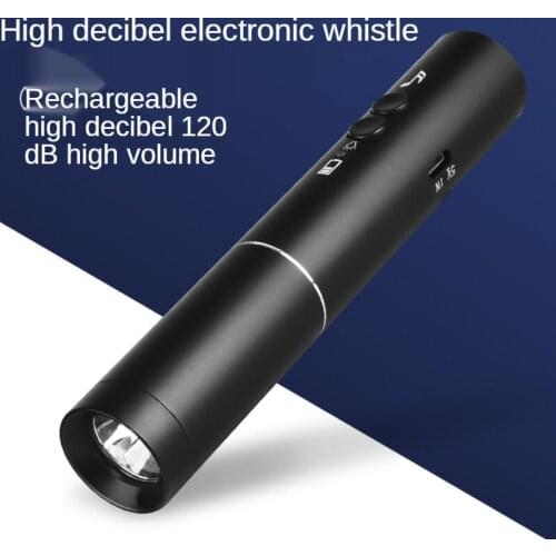 Rechargeable Whistle Flashlight for Help Portable Electronic Whistle Traffic Command Pet Training Sports Referee Field Survival