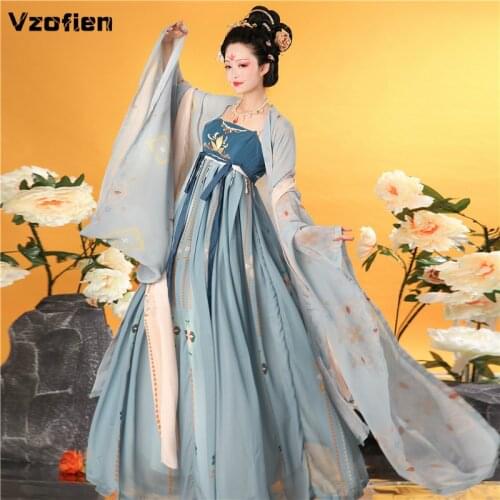 Tang Dynasty Princess Hanfu Dress Ancient Dance Costume Traditional Elegant Tang Clothes Embroidery Hanfu Women Stage Outfits