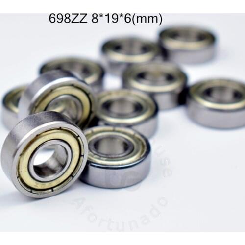 698ZZ 8*19*6(mm) 10pieces bearing free shipping ABEC-5 bearings 10pcs metal Sealed Bearing 698 698Z 698ZZ chrome steel bearing