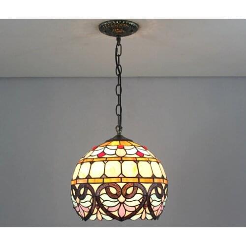 European style retro Tiffany Pendant Lights stained glass love peach shaped Baroque 30cm with E27 110-240V Chain Luminarias