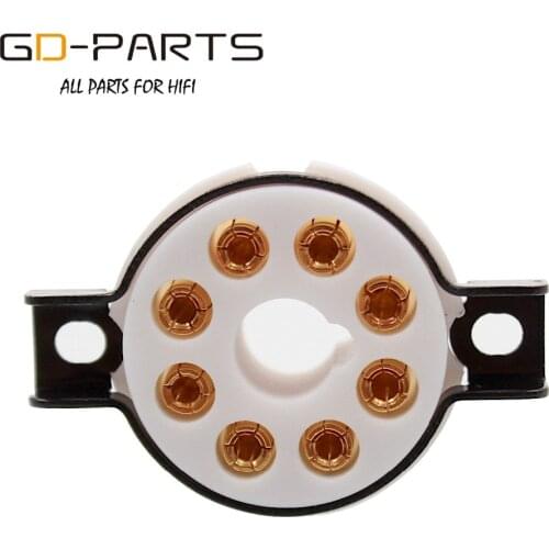 10PCS Gold Plated Pins K8A 8pin Octal PTFE Vacuum Tube Socket Valve Tube Base For KT88 KT66 EL34 5AR4 6L6 6CA7 6SL7 6SN7