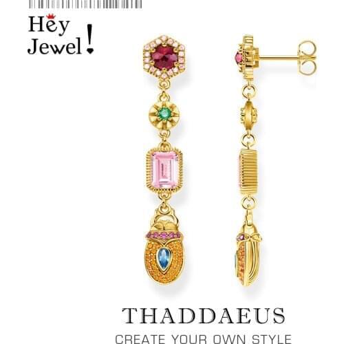 Drop Earrings Scarab Motif,Good Fine Jewelry Vintage Magical Talismans For Women,2020 Autumn New Lucky Gift 925 Sterling Silver