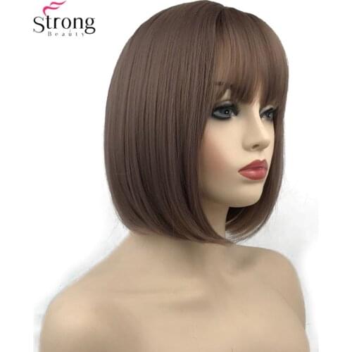 Synthetic Wig Ombre Hair Bob Wigs Women Blonde/Black Hairpiece StrongBeauty