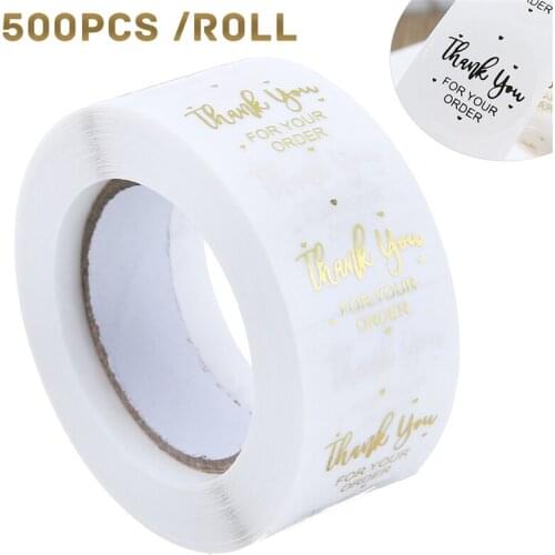 Thank You Stickers For Envelope Sealing Labels Sticker Self Adhesive Stickers Gold Foil Seal Labels Stationery Supply