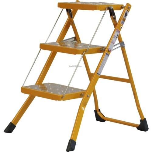 Three-story metal ladder industrial household folding ladder multifunctional warehouse design room