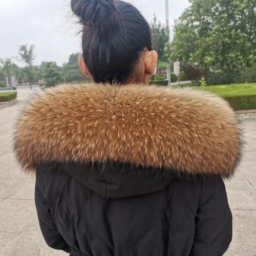 Real raccoon fur collar female 100% natural fur collar leather fur shawl raccoon collar fur cut hot scarf scarf mens accessorie