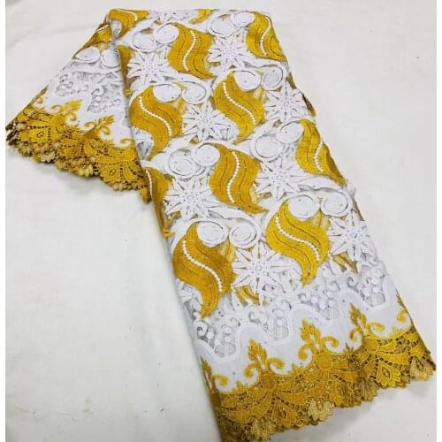 High Quality African Lace Fabric Cotton French lace 2.5yards/pc small piece fabric Embroidery voile lace in switzerland african