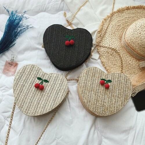 Womens Straw Beach Rattan Shoulder Bag Round Fluffy Wicker Weave Tote Handbags