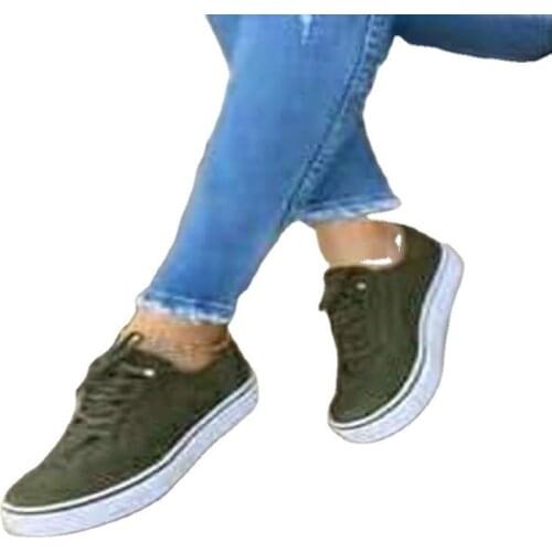 Ladies Sponge Cake Sole Cross Lace Retro Casual Sneakers