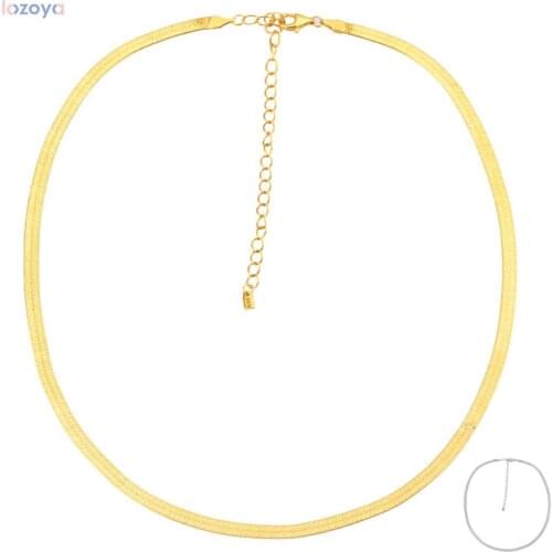 LOZOYA New 925 Sterling Silver Gold Genesis Choker Necklace 2021 Rock Punk Chain Women Fine Jewelry For 2021 Party Jewelry