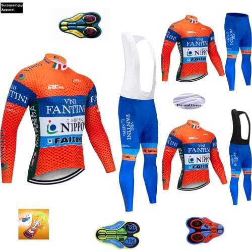 Winter 2019 VINI TEAM Long Sleeve Cycling Jersey Bike Pants Set 20D Mens Ropa Ciclismo Thermal Fleece Bicycling Maillot Culotte