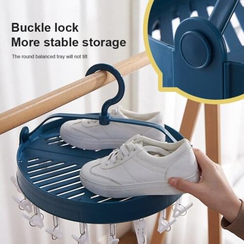18Clips Folding Clothes Dryer Hanger Children Adults Clothes Dryer Windproof Socks Underwear Plastic Drying Rack Dropshipping