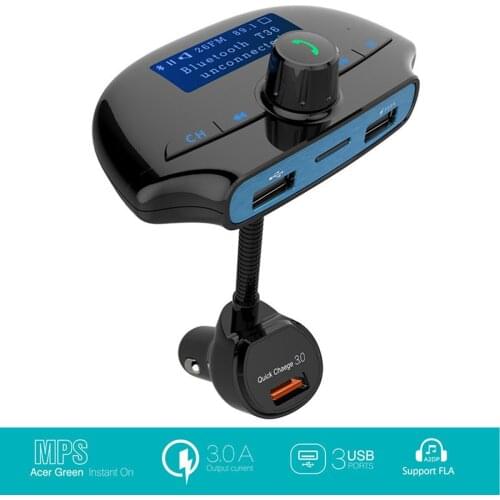 Fast Delivery From US/China Car MP3 Player QC 3.0 Wireless Fast Car Charger FM Transmitter Handsfree TF Card Bluetooth 4.2