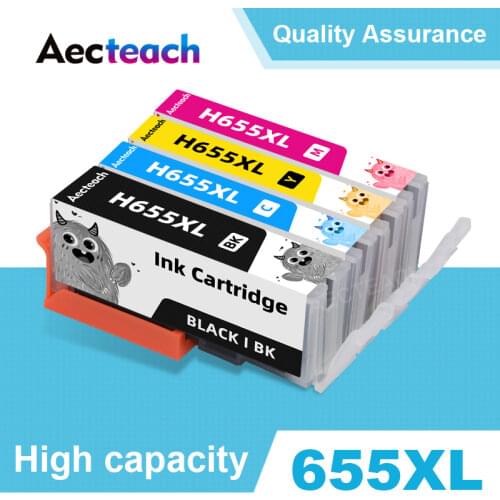 Aecteach 655 655xl Ink Cartridge For HP655 Compatible For HP Deskjet 3525 4615 4625 5525 6520c CZ109AE CZ110AE Printer Inkjet