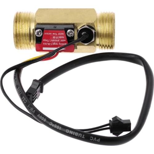 G3/4" Flow Sensor Water Flow Switch With Temperature Detection For Turbine Liquid Sensor Copper Shell Hall Flow Meters 87HA