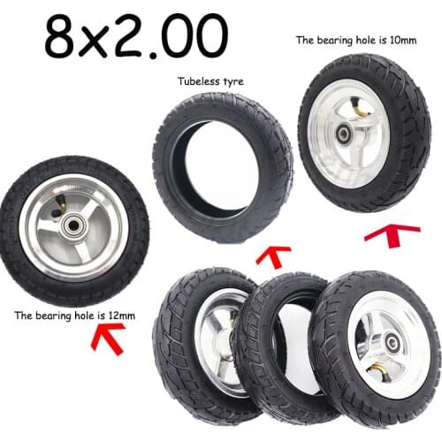 For Kugoo S3 S2 S1 C3 electric scooter 8x2.00-5 tires tubeless tires, with alloy bearings, the bearing hole is 10mm/12mm