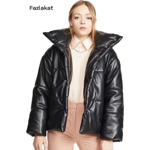Женские кожаные пуховики FAZLAKAT China At AliExpress