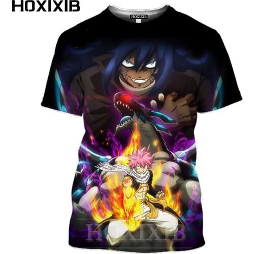 HOXIXIB Anime Fairy Tail T Shirt 3D Print Cosplay Fashion Men Tshirt Women Bikini Hentai Girl Gray Fullbuster Unisex Sportswear