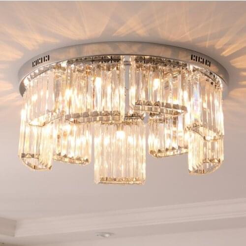 Chrome crystal chandelier modern fashion crystal living room decoration lamp LED bedroom lighting