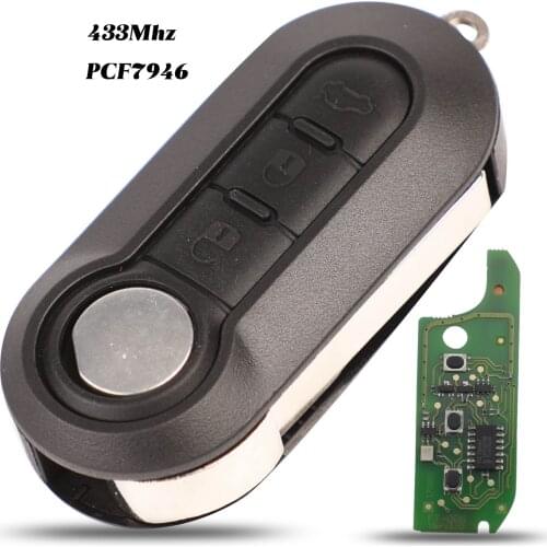 Jingyuqin Remote Control Car Key 433MHz ID46 For Fiat 500L MPV Ducato Citroen Jumper Peugeot Boxer 2008-2015 RX2TRF198 3 BTN Fob