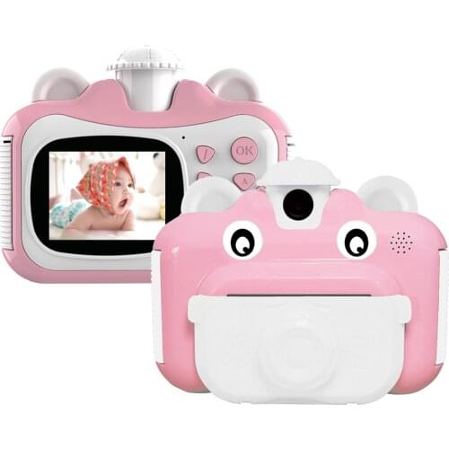 Instant Print Cameras Kids Camera 2.4" Screen 1080P Video Recording Zero Ink 180° Rotation Lens with Print Paper for Children