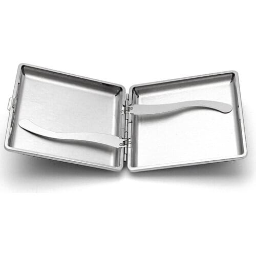 Black Leather Cigarette Cigar Pocket-Box Case Metal Frame Tobacco 20pcs Cigarette Smoke Holder Storage Container Case Wallet