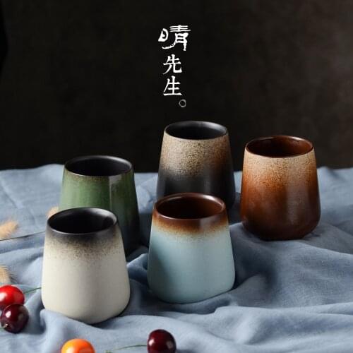 Jingdezhen sunny hand-made ceramic cup frosted gradual change hand holding cup Japanese literature and art simple Zakka style
