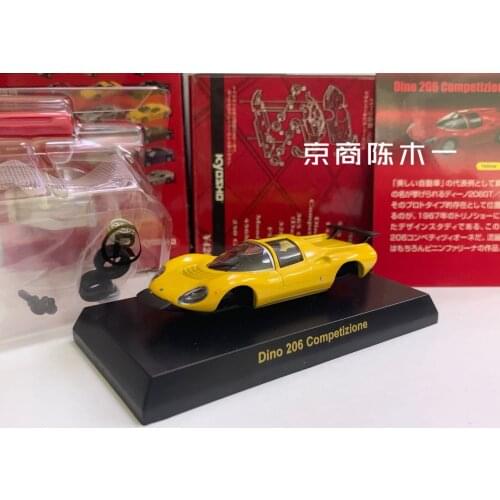 1/64 KYOSHO Ferrari Dino 206 Competizione Yellow concept Collection of die-cast alloy assembled car decoration model toys
