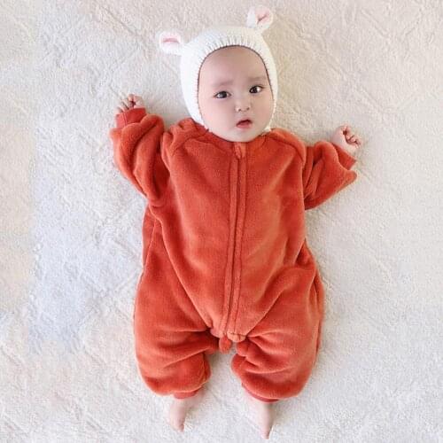 0~1 Years Old Long Sleeve Front Opening Thicken Infant Jumpsuit Baby Romper Outfit Costume Baby Household Suit Girl Boy Gift