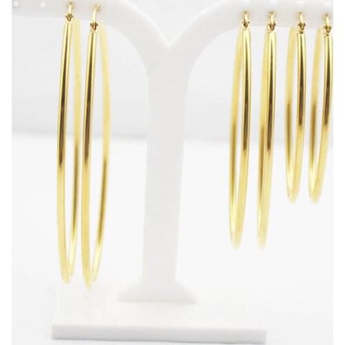 Big gold earrings gold Circle earrings set for women large stainless steel circle earring fashion Jewelry