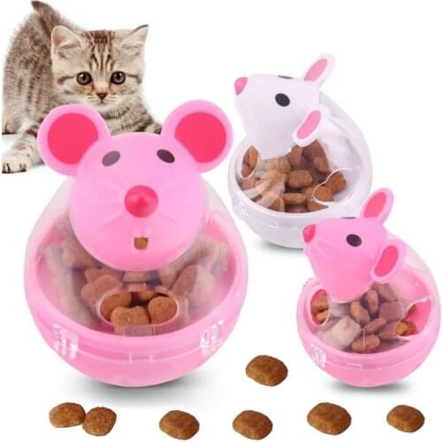 Pet Feeder Toy Cat Mice Food Rolling Leakage Dispenser Bowl Interactive Training Feeding Toys for Kitten Cat Comedero Gato Jouet