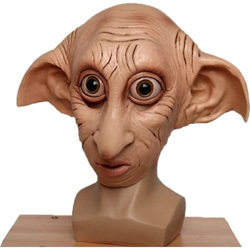 Cosplay Dobby Elfin Latex Mask Animal Style Halloween Carnival Costume Headgear Props
