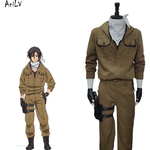 AniLV Japanese Anime 86- Eighty Six Shinel Nozen Cosplay Costume Uniform Set Coat T-shirt Pants Scarf Gloves Holster