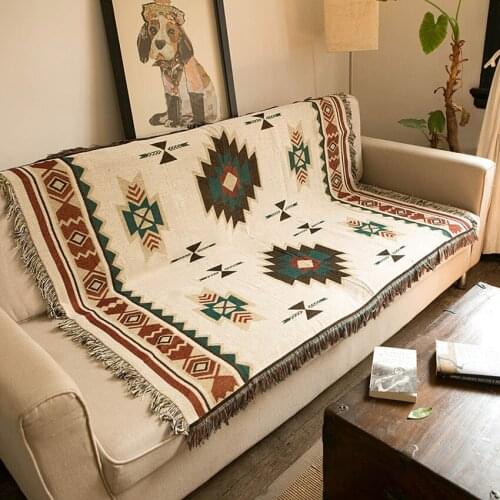 LISM New Bohemian cotton linen blanket Mandala Geometry Sofa Blanket Bed Home Decoration Plaid Hanging Blanket
