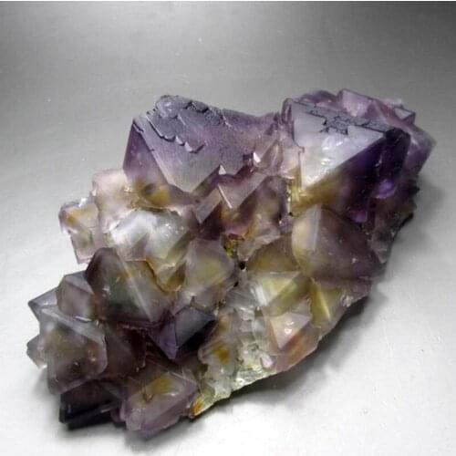 3300g Museum!!! Purple-Yellow Fluorite Cluster w/ Phantom - crystals and stones healing Mineral specimen Home Decor feng shui