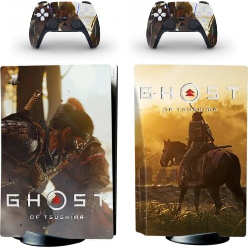 Ghost PS5 Disc Edition Skin Sticker for Playstation 5 Console & 2 Controllers Decal Vinyl Protective Skins Style 34
