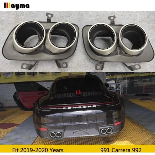 Carrera S style Tail Exhaust Tips Muffler Pipe For Porsche 991 Carrera 992 upgrade Carrera S Stainless Steel mufflers 1pair