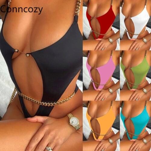 New Chain Bikini Sexy Hollow Open Back One-piece Swimsuit Sexy Swimwear Women Bathing Suit Women One Piece Backless Beachwear