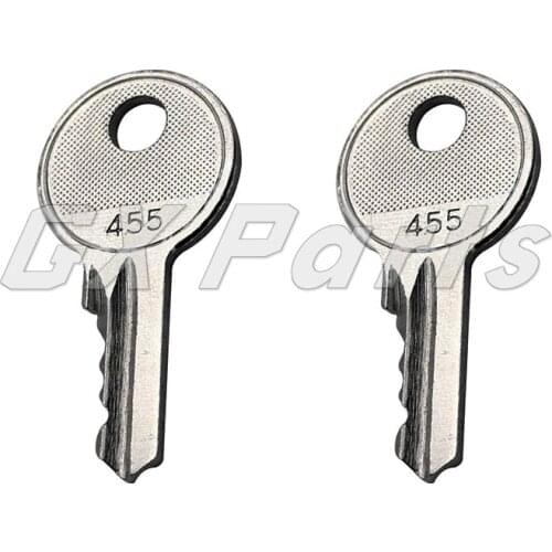 New (2) Ignition Key 455 104466 SKY104466 For Genie Lifts Scissor Lifts Boom Lifts Terex Lifts Snorkel Lifts