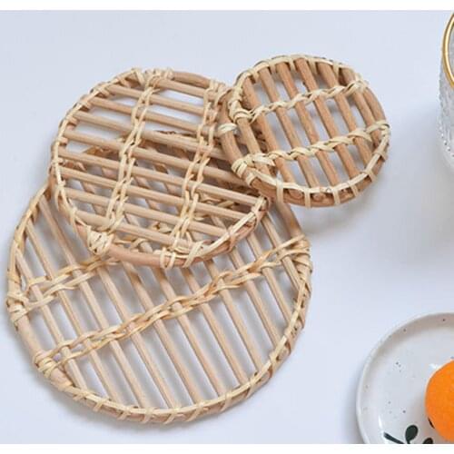 Handmade Woven Tray Bowl Tray Tabletop Display Rattan Woven Storage Tray Snacks Coffee Table Mat Photography Props Home Decor