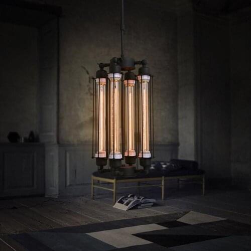 Industrial Steampunk Chandelier Retro Flute Vintage Loft Ceiling Lamp for Bar Restaurant Hotel