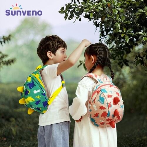 Sunveno Childrens Backpack Bag for Boys Girls Toddler Preschool Kids Lunch Bag – Safety Harness Leash,Dinosaur, Lightweight