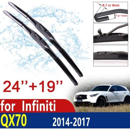 For Infiniti QX70 2014~2017 2015 2016 Car Wiper Blade Front Window Windscreen Windshield Wipers Car Accessories J Hook Type